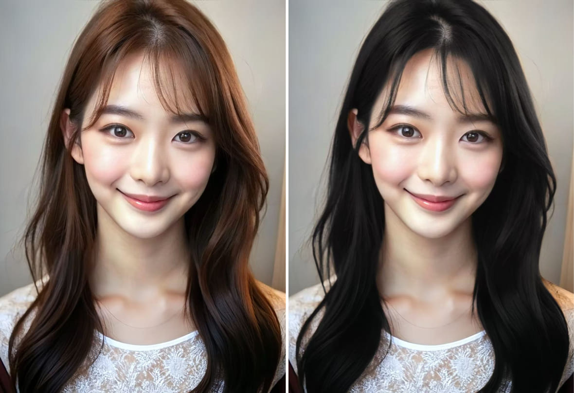 BeautyPlus ฟิลเตอร์ผมดำ