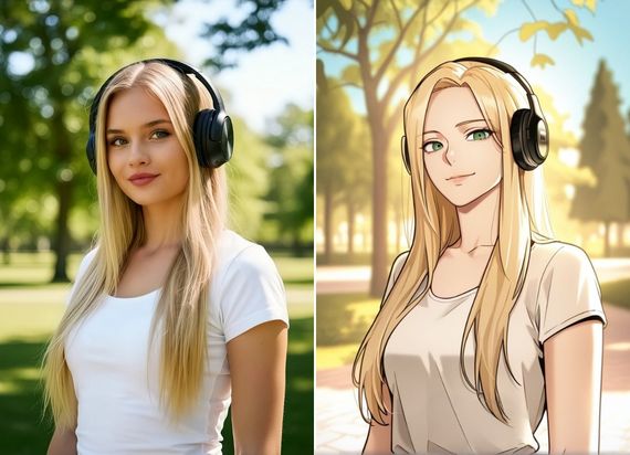 Foto a dibujo animado