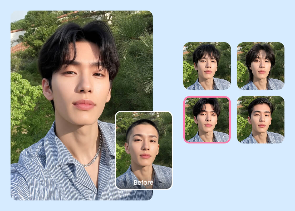 เครื่องมือค้นหาทรงผมชายที่เหมาะกับฉัน | BeautyPlus