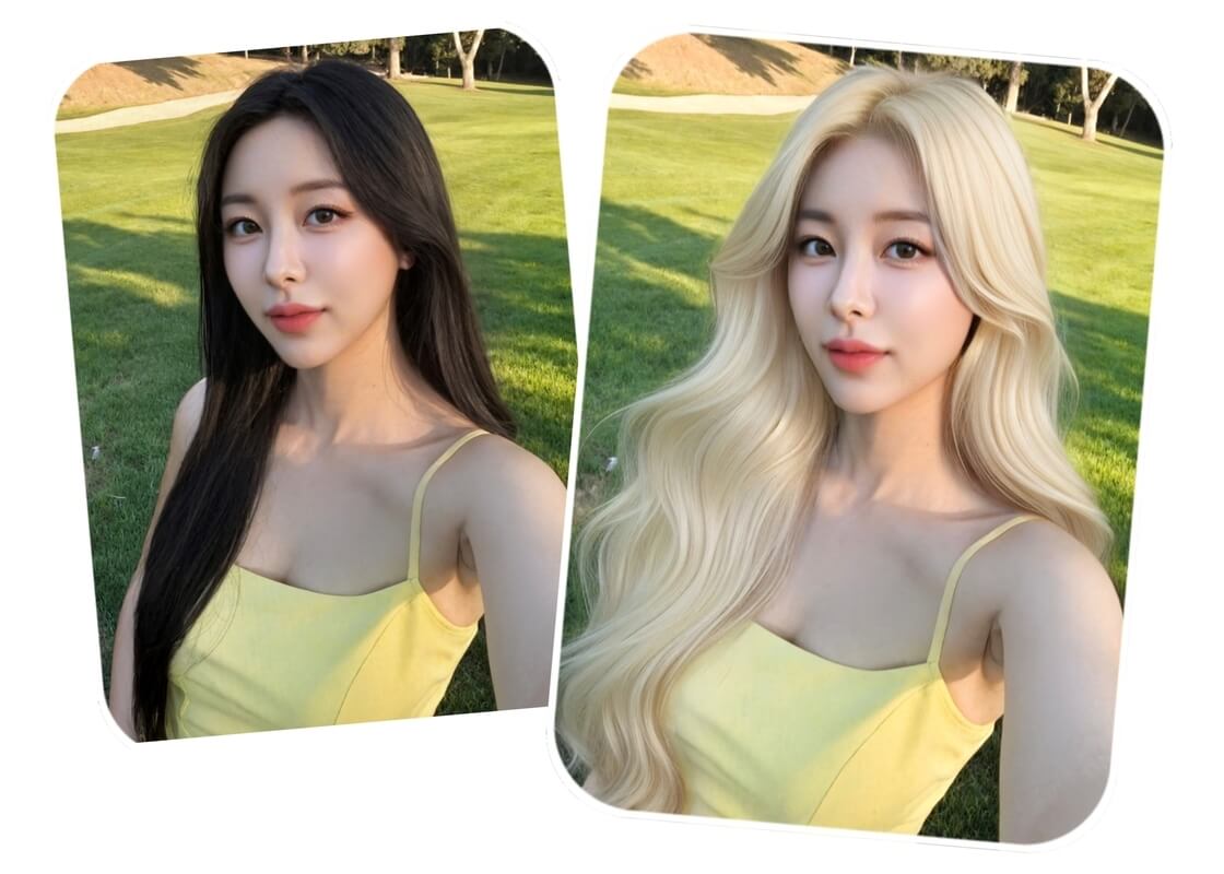 BeautyPlus AI 금발 헤어 필터