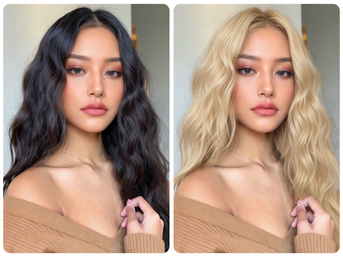 BeautyPlus AI 금발 헤어 필터