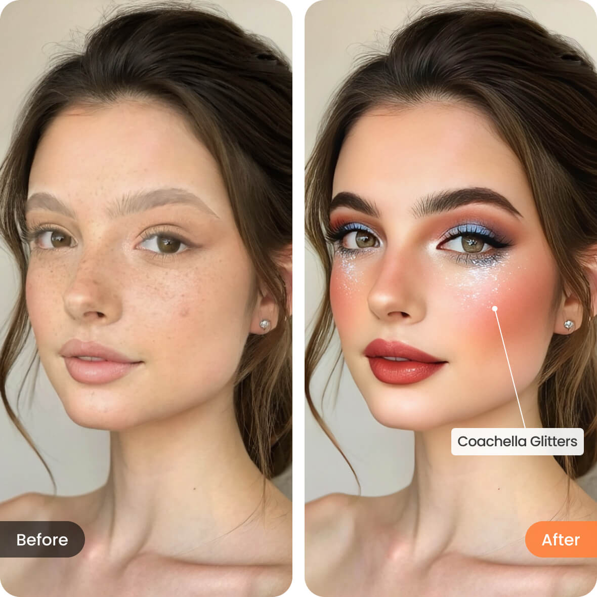 Maquillage IA thématique — D’Halloween à la Saint-Valentin