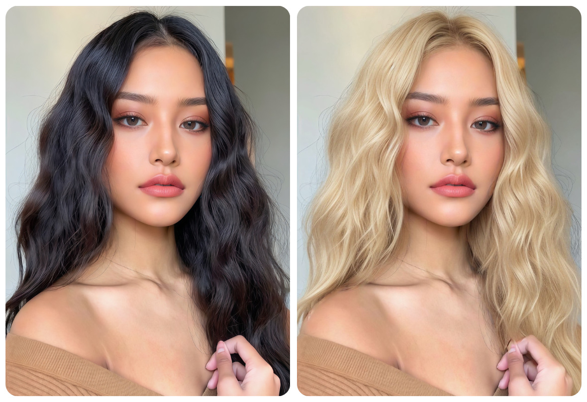 BeautyPlus ฟิลเตอร์ผมสีบลอนด์