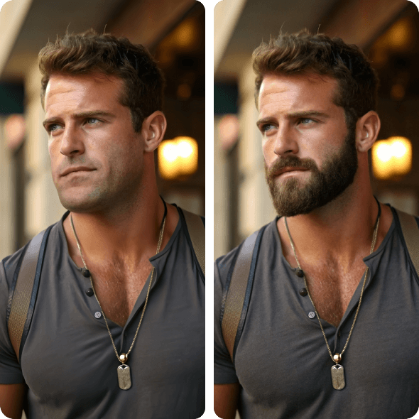 Comparez votre style avec et sans barbe
