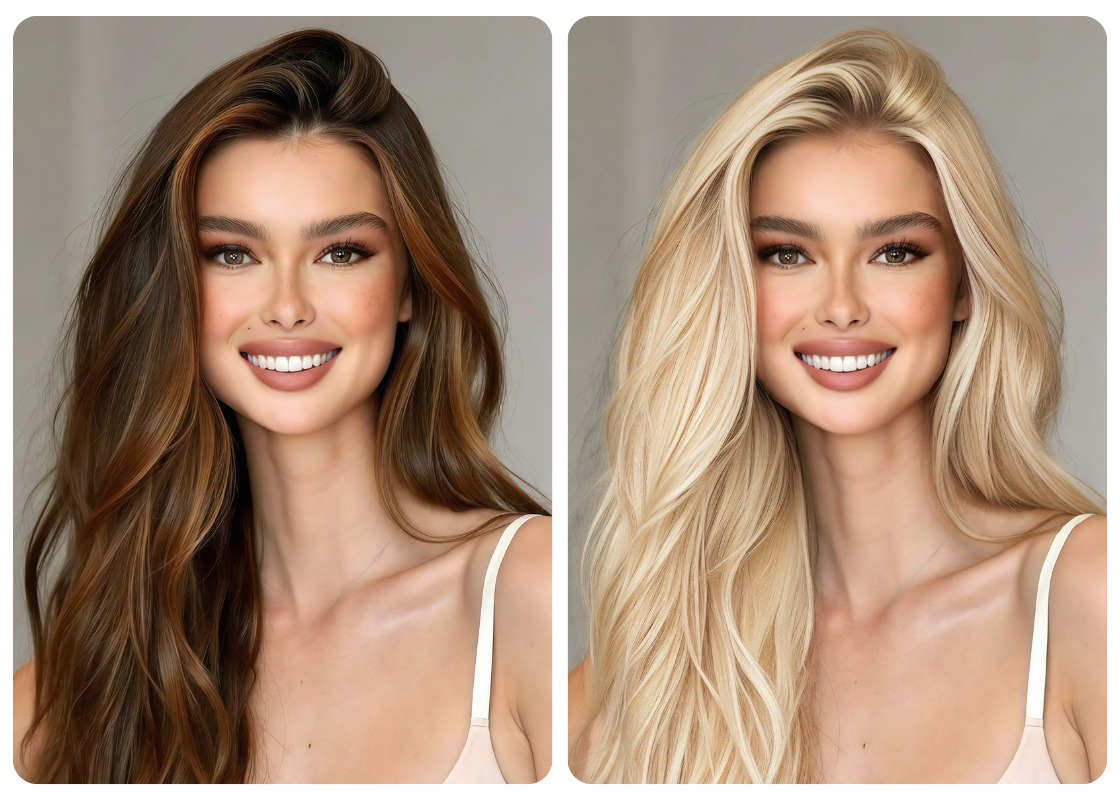 BeautyPlus AI 금발 헤어 필터